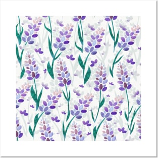 Lavender Fields Pattern, Light Posters and Art